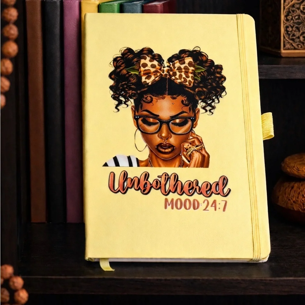 Yellow 'Unbothered Mood 24/7' Journal